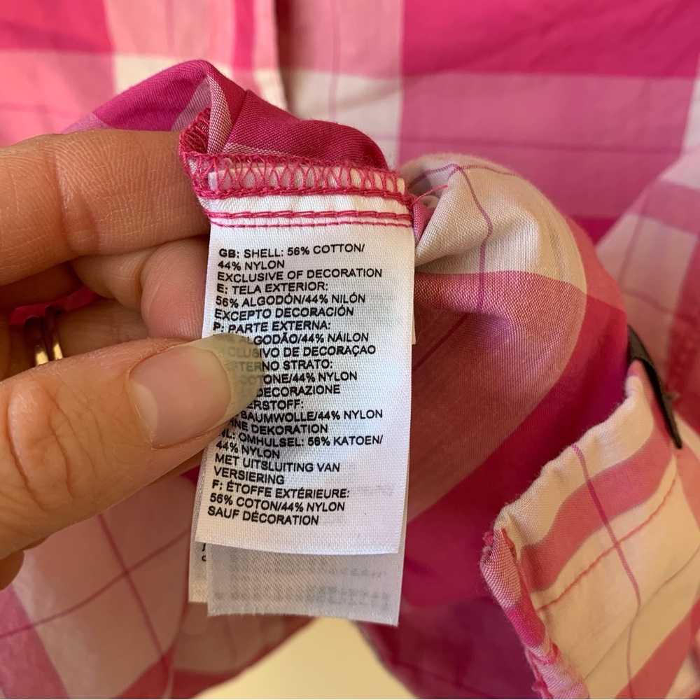 The North Face shade me pink and white plaid top - Picture 7 of 9